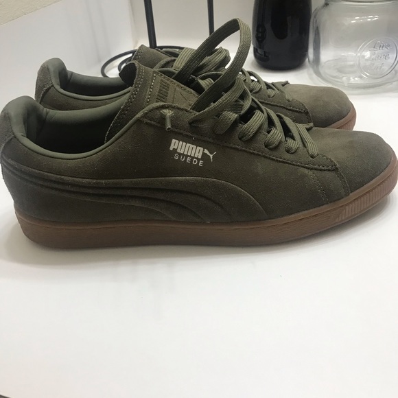puma suede classic olive green